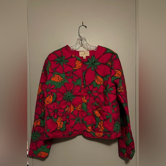 FLORA BEA NYC Terra Quilted Coat Jacket Medium NWT Vibrant Floral Print - Picture 5 of 7